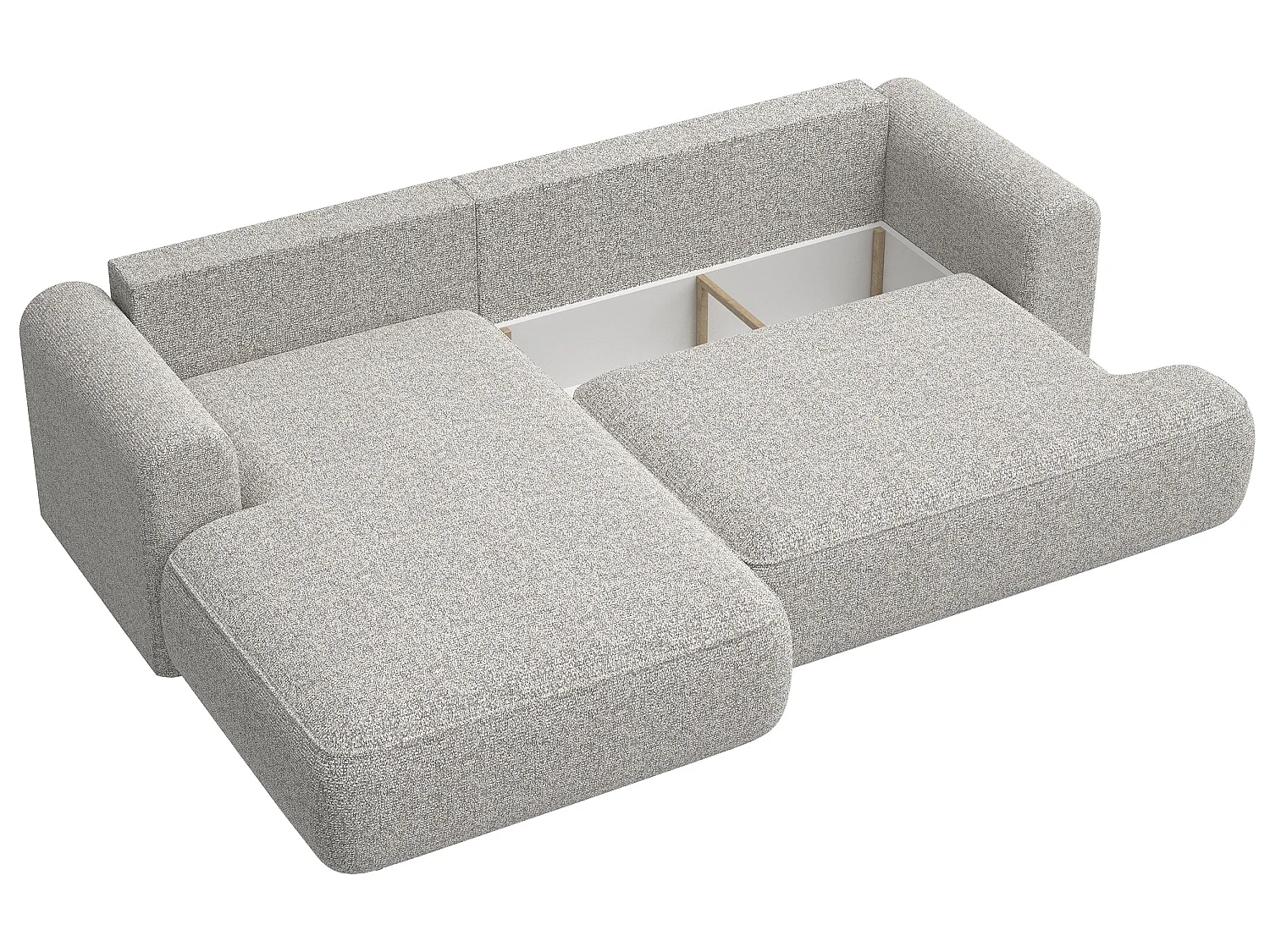 Canapé d'angle - 260 cm - avec fonction de couchage en forme de L - grėge - côté gauche - OVO