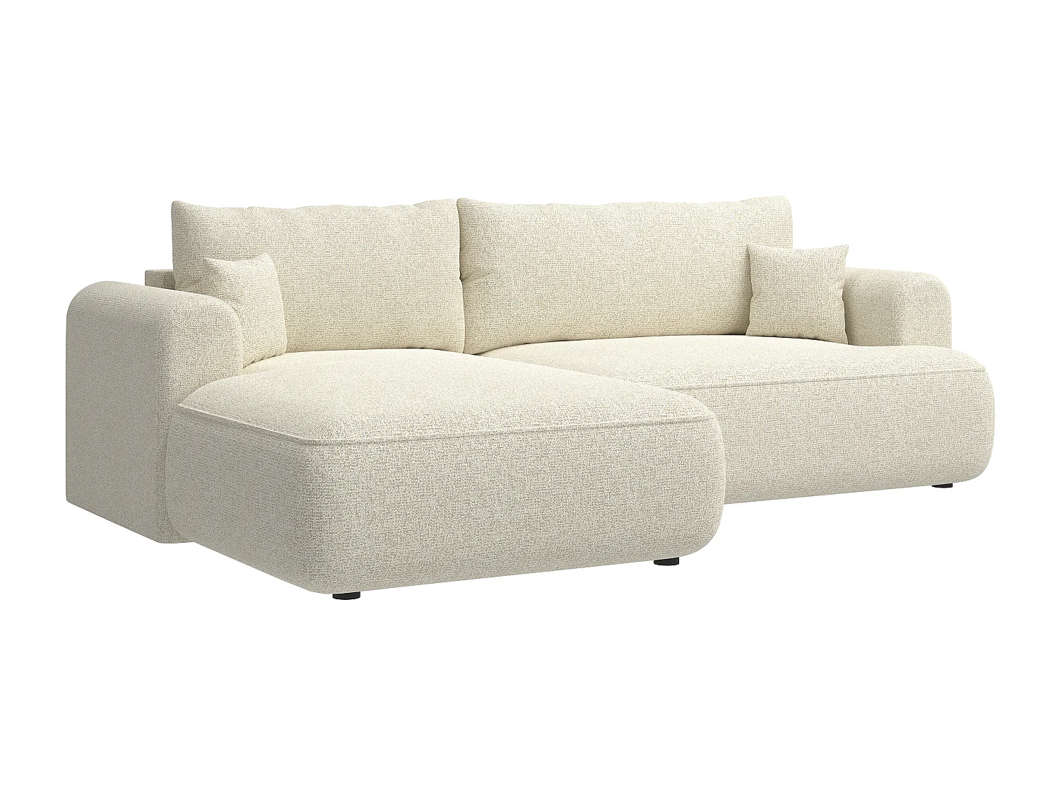 Canapé d'angle - 260 cm - avec fonction de couchage en forme de L - beige clair - côté gauche - OVO