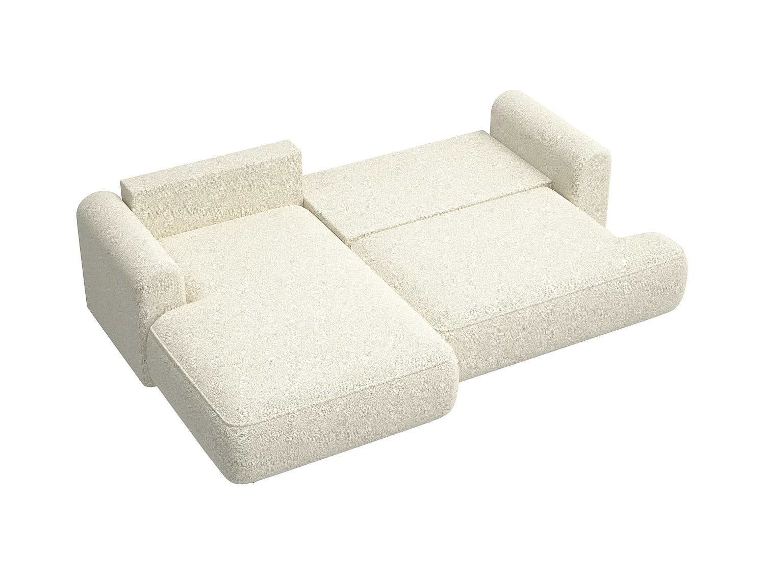 Ecksofa mit Schlaffunktion - Hellbeige - linksseitig - OVO