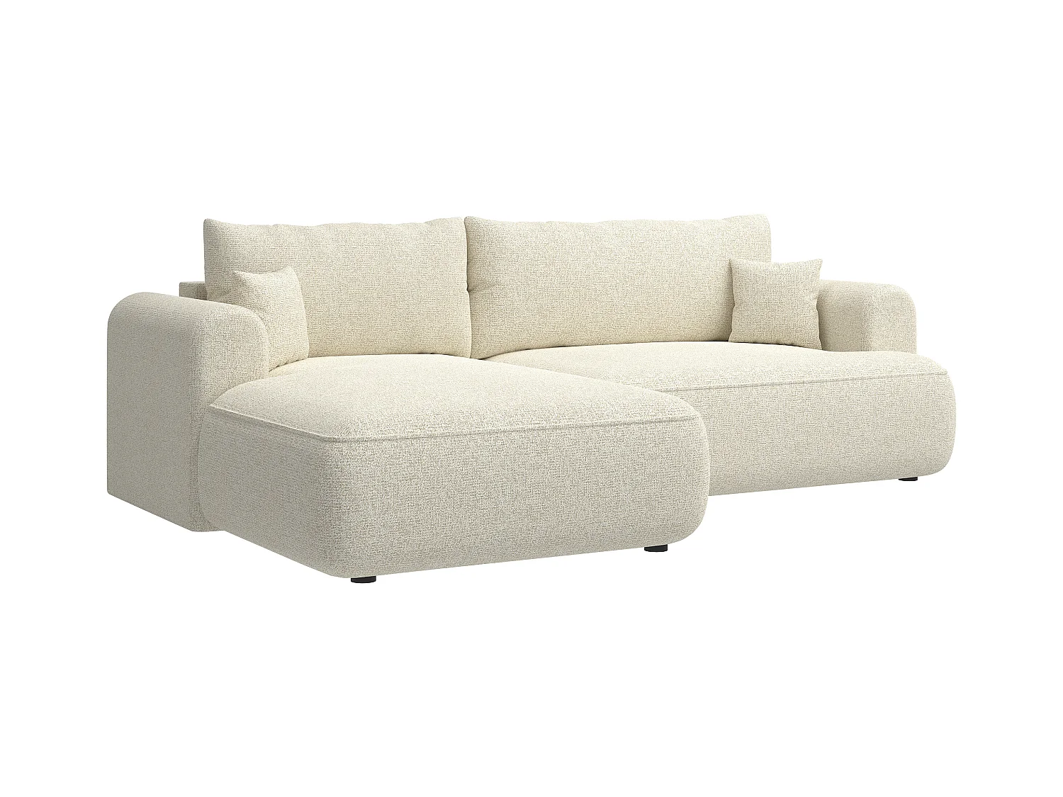 Ecksofa mit Schlaffunktion - Hellbeige - linksseitig - OVO