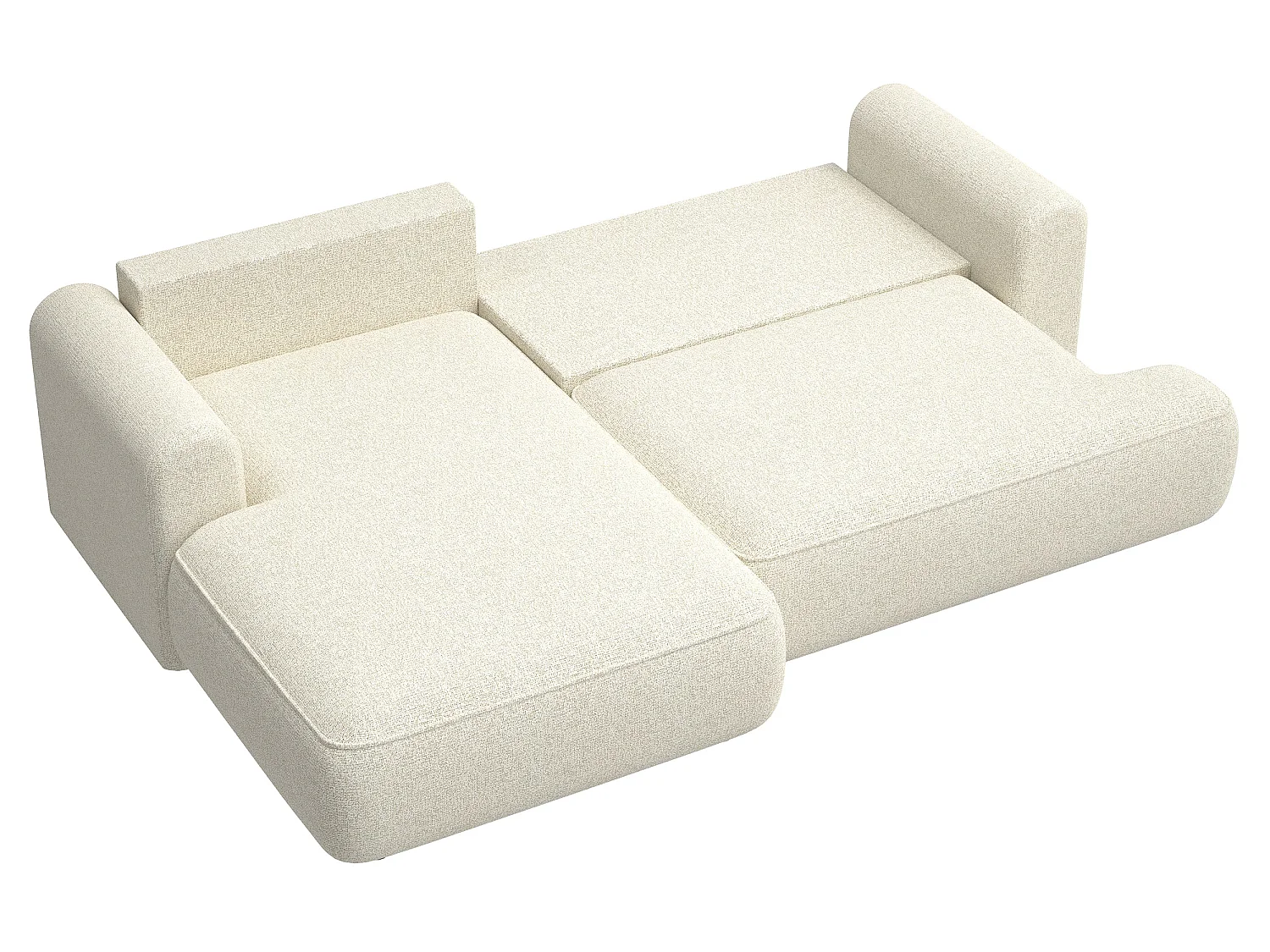 Ecksofa mit Schlaffunktion - Hellbeige - linksseitig - OVO