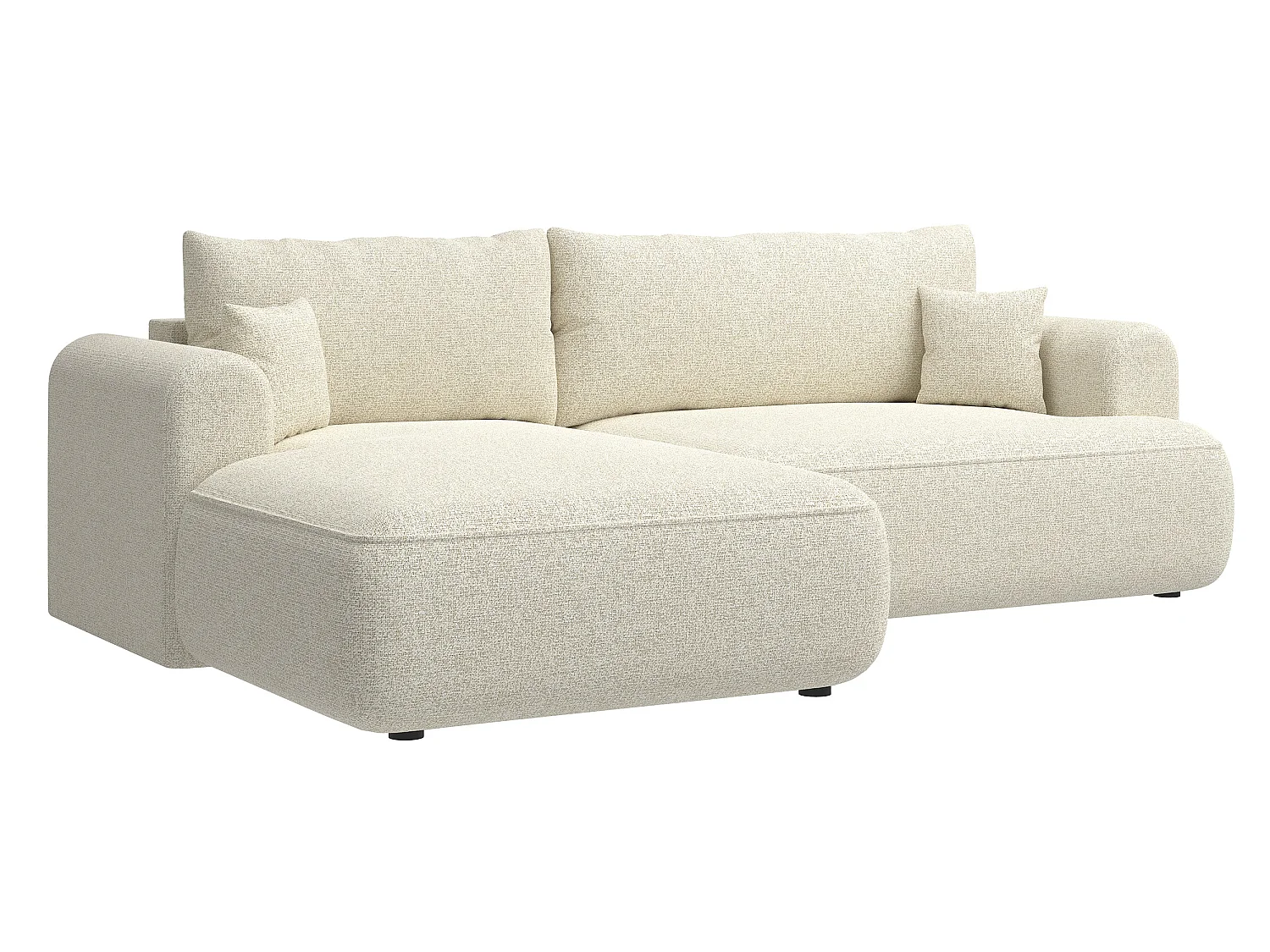 Ecksofa mit Schlaffunktion - Hellbeige - linksseitig - OVO