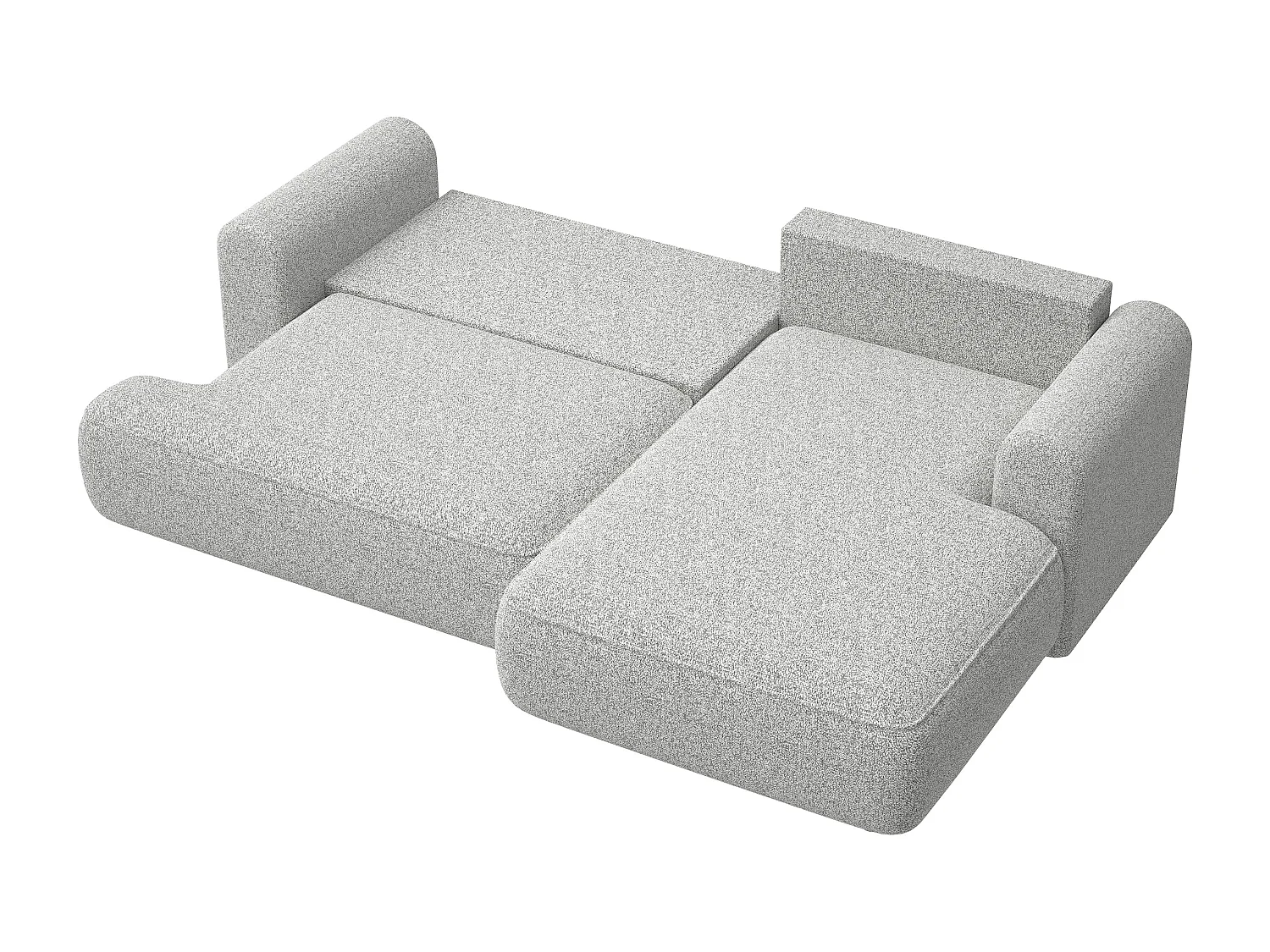 Canapé d'angle - 260 cm - avec fonction de couchage en forme de L - gris clair - côté droit - OVO