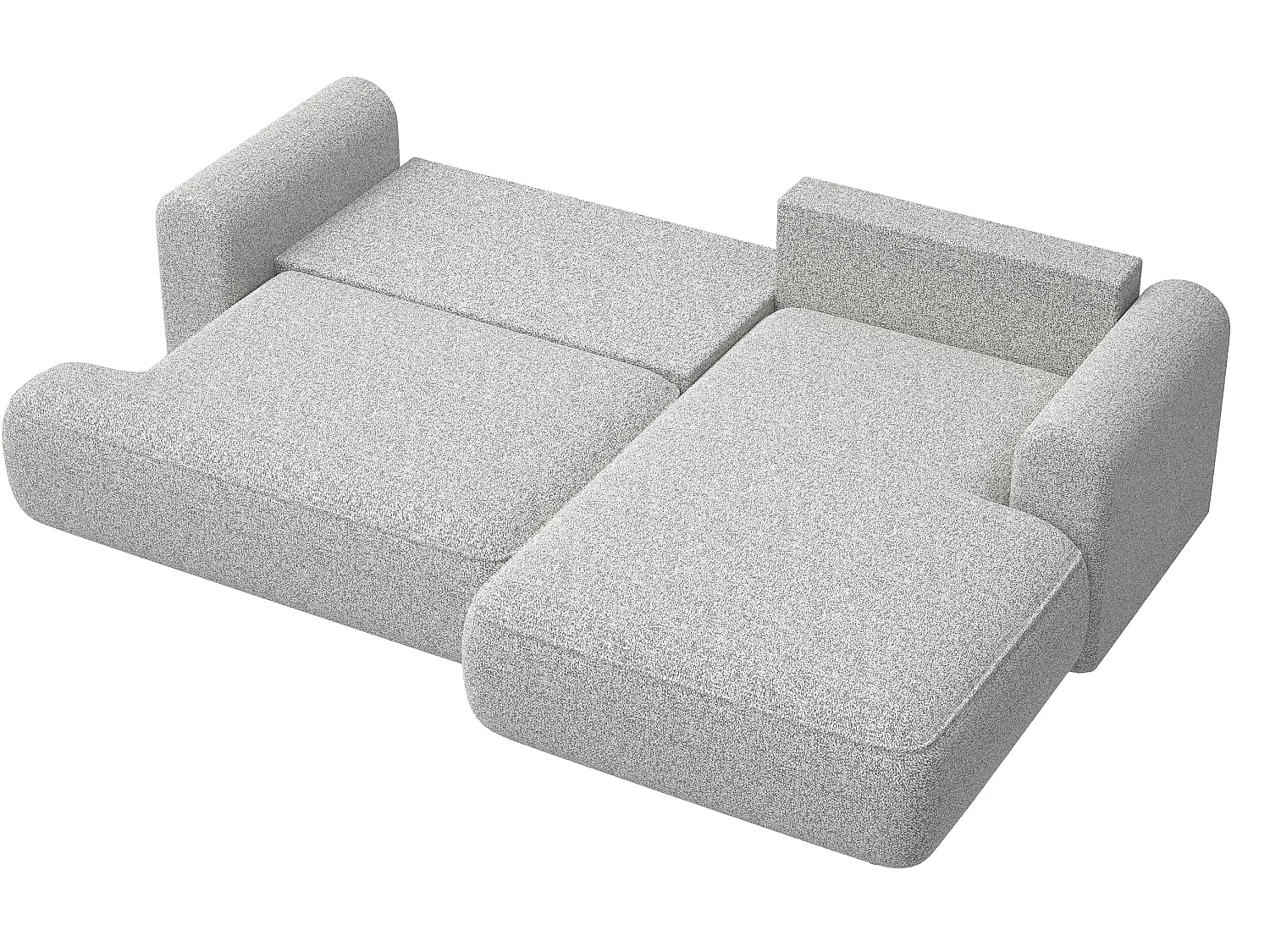 Canapé d'angle - 260 cm - avec fonction de couchage en forme de L - gris clair - côté droit - OVO