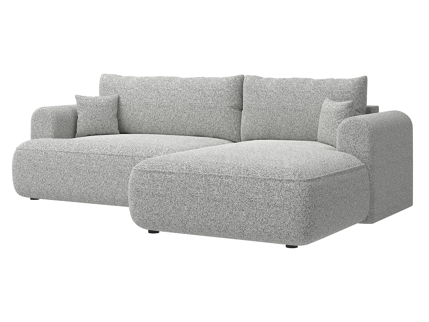 Canapé d'angle - 260 cm - avec fonction de couchage en forme de L - gris clair - côté droit - OVO
