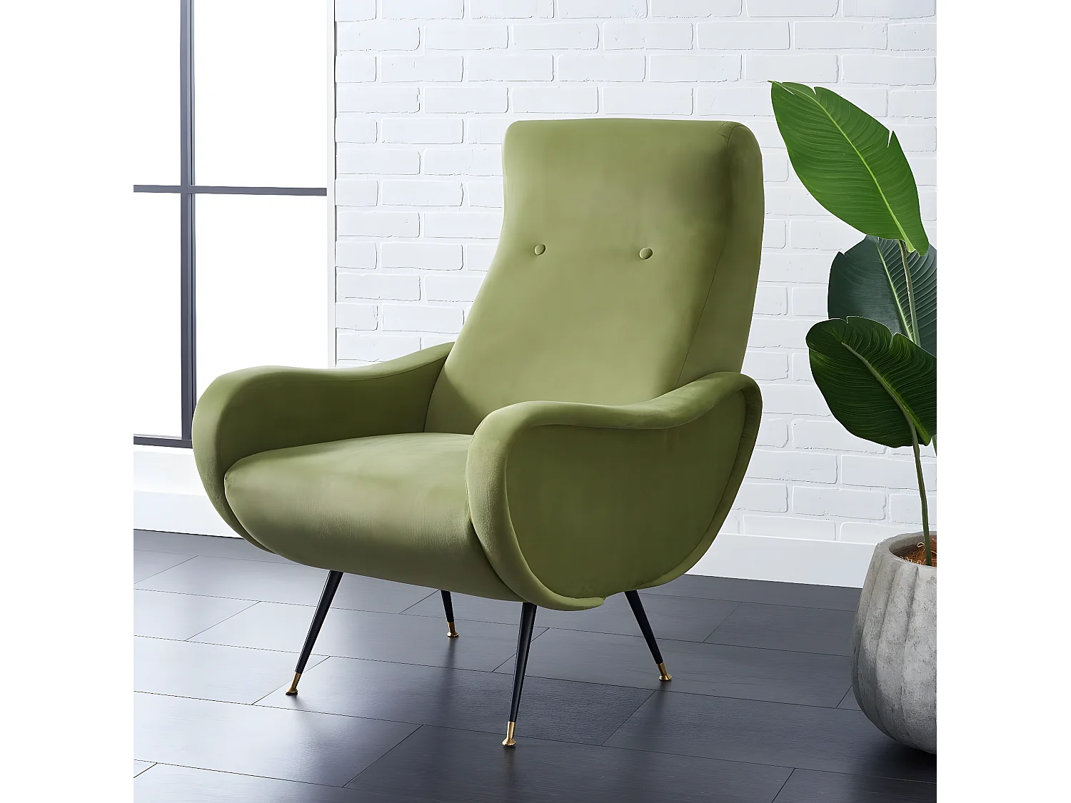 chaise Vert chasseur 89 X 72 X 93.98 cm - Clemma