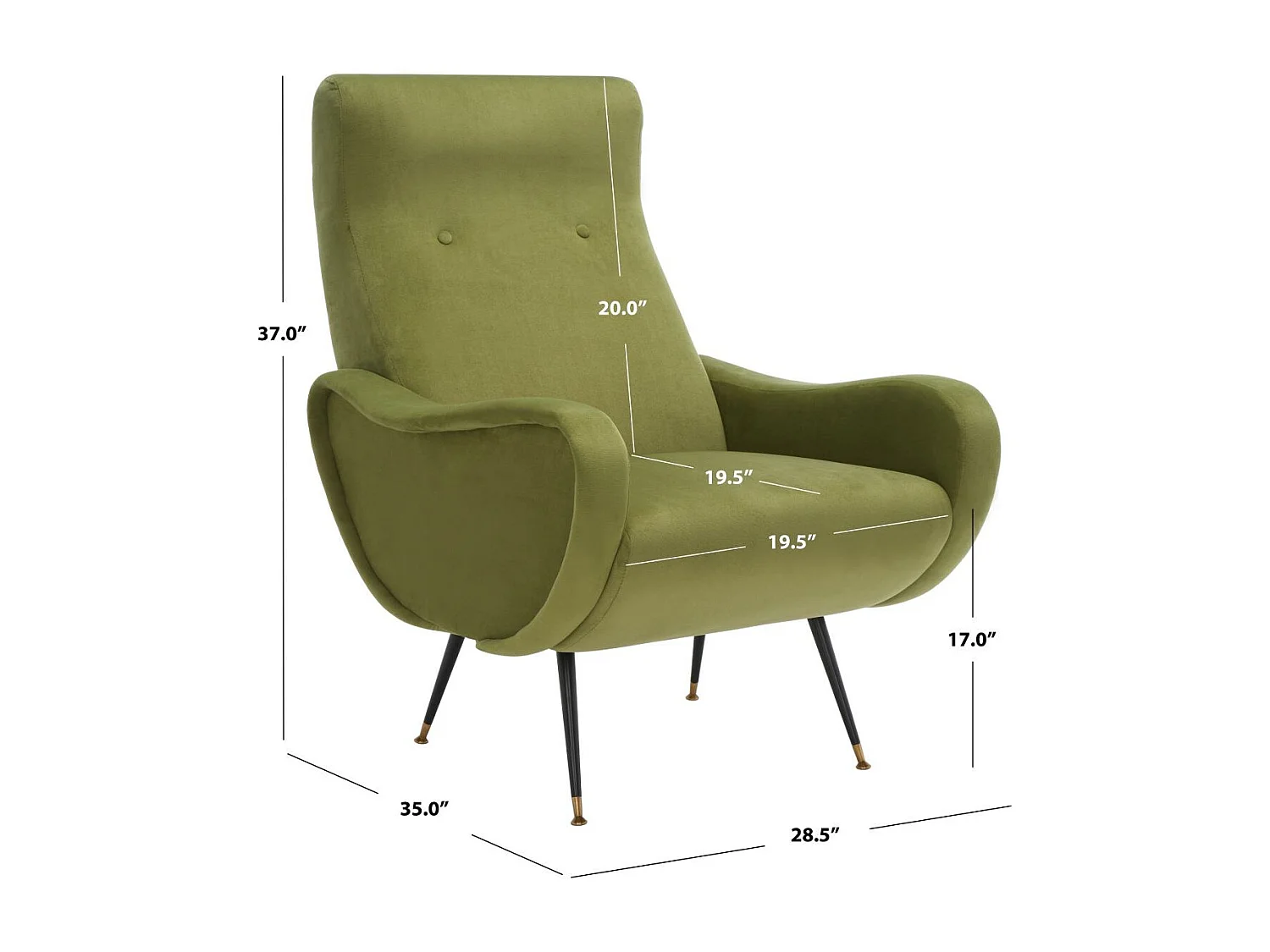 chaise Vert chasseur 89 X 72 X 93.98 cm - Clemma