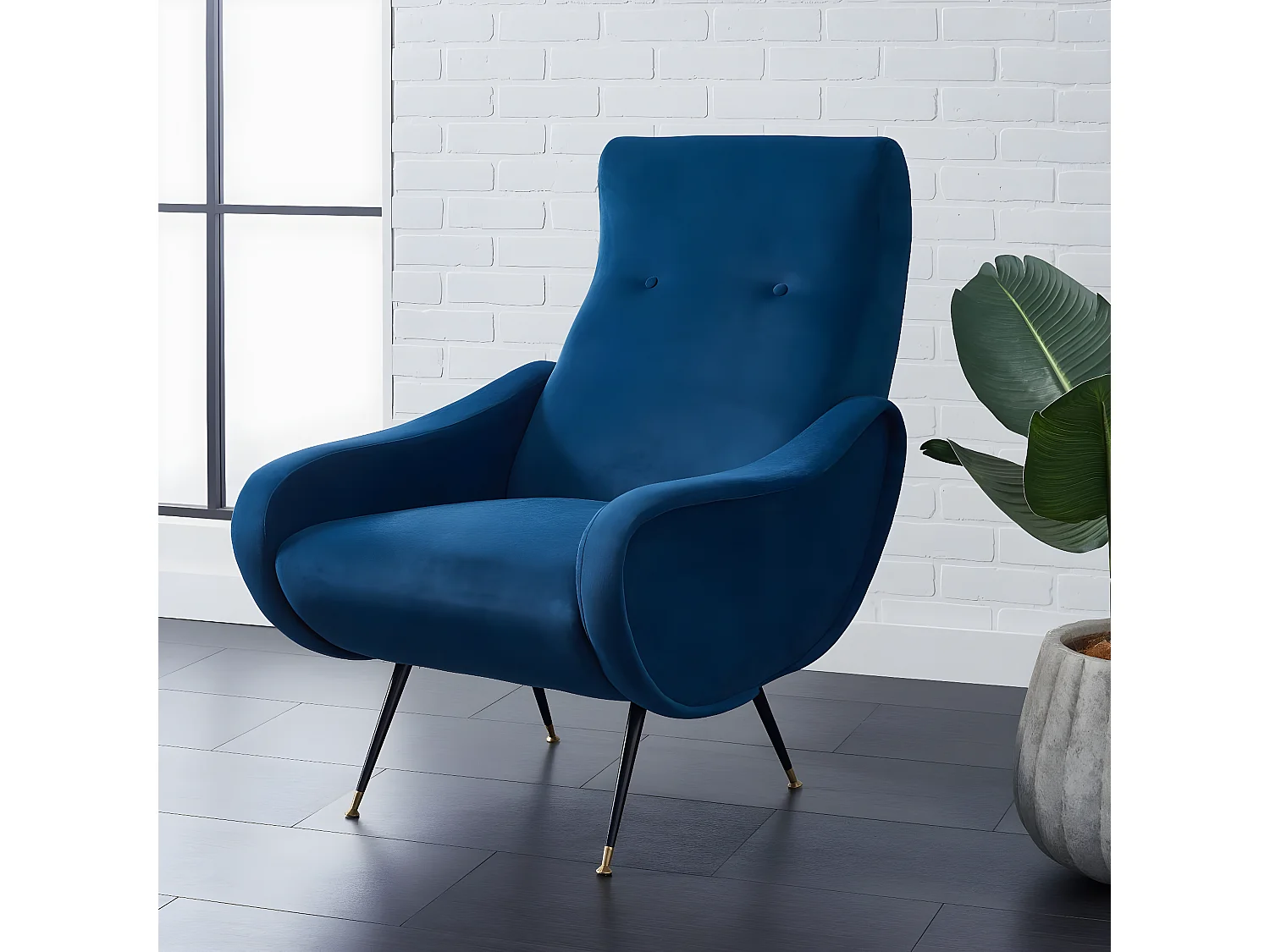 chaise Bleu marine 89 X 72 X 93.98 cm - Clemma