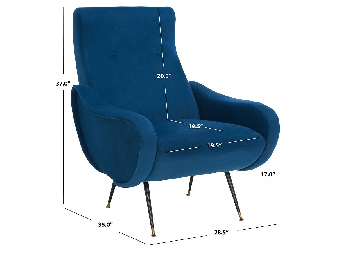 chaise Bleu marine 89 X 72 X 93.98 cm - Clemma