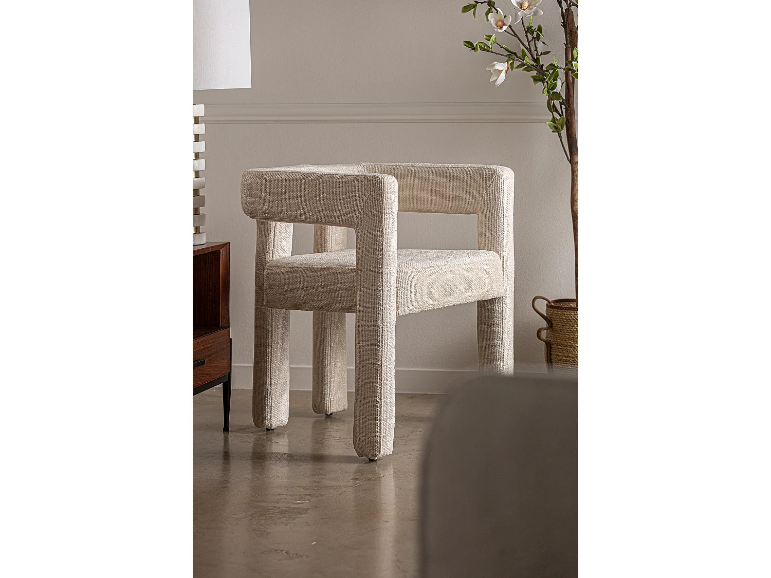 Chaise en polyester blanc 64x57x72 cm