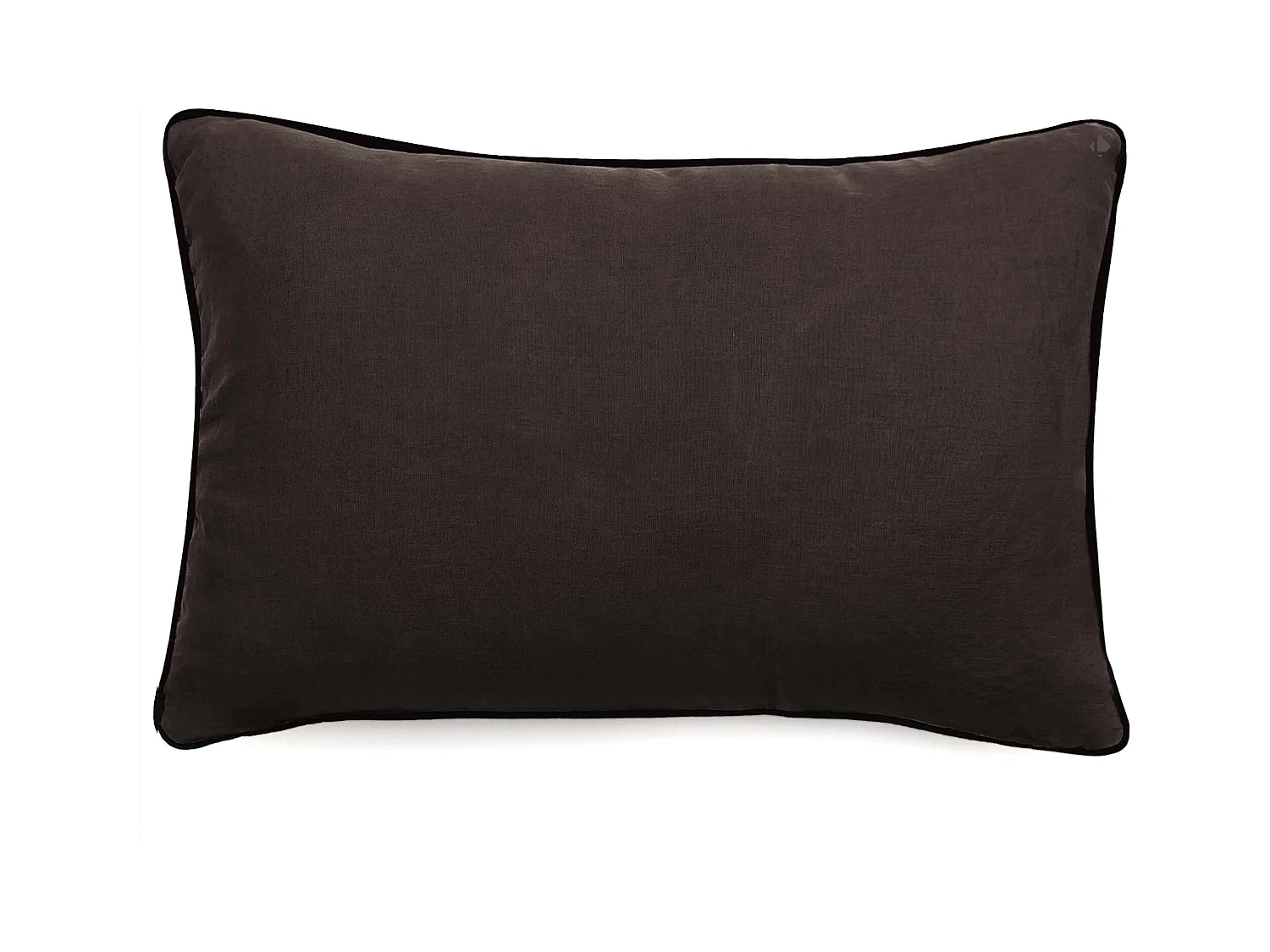 Housse de coussin PRELUDE 40x60 cm lin et coton lavé noir Café