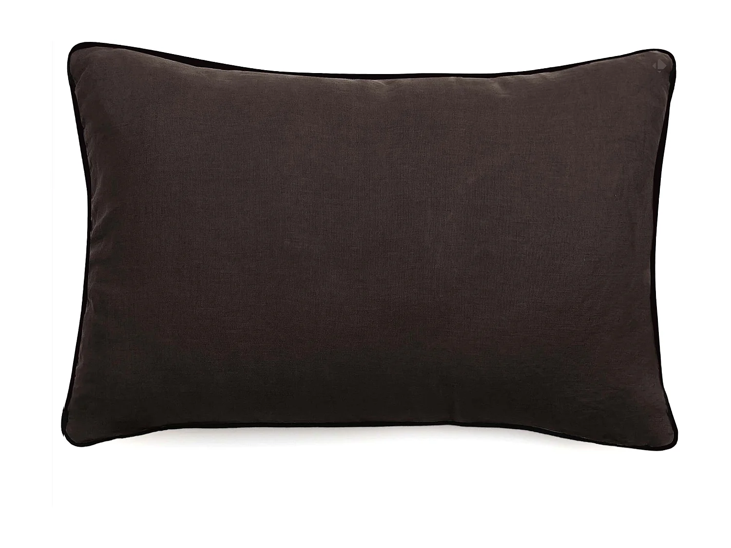 Housse de coussin PRELUDE 40x60 cm lin et coton lavé noir Café