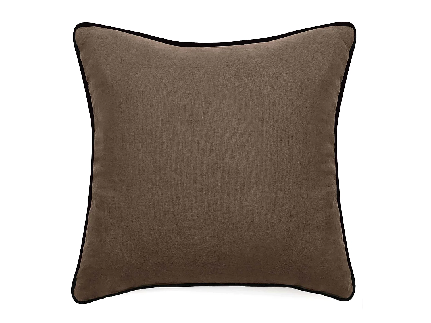 Housse de coussin PRELUDE 80x80 cm lin et coton lavé marron Tabac