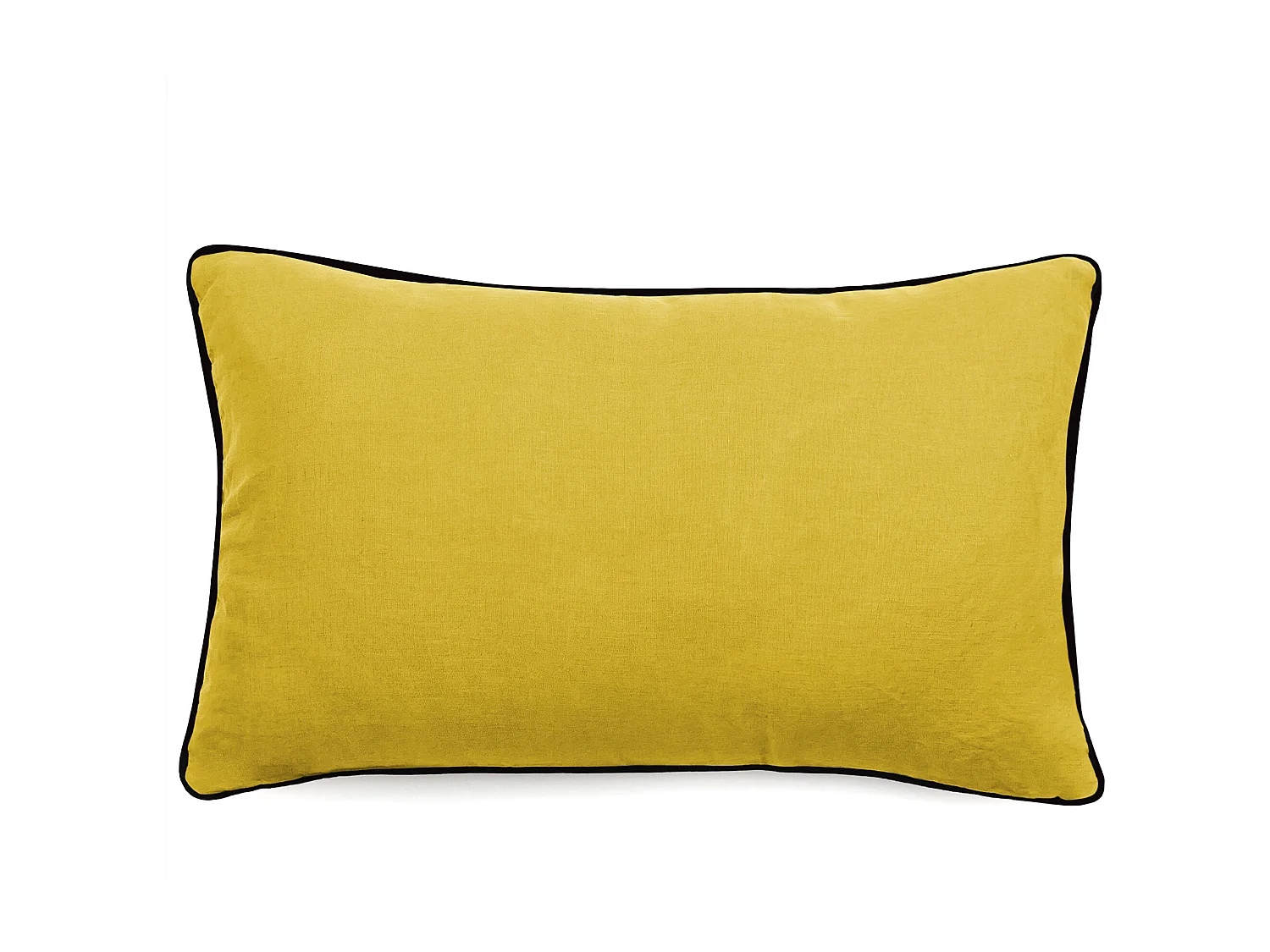 Housse de coussin PRELUDE 30x50 cm lin et coton lavés jaune Curry