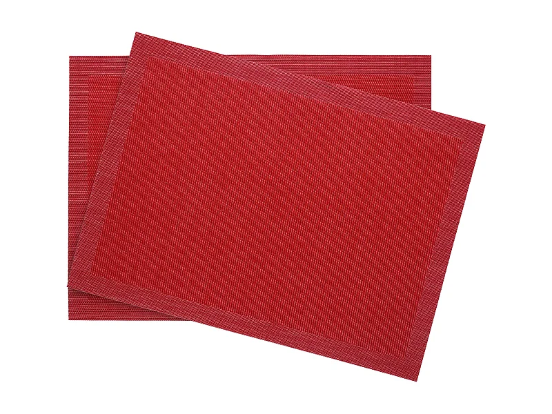 Lot de 2 sets de table synthétique 33x46 cm TAKAO rouge Pavot