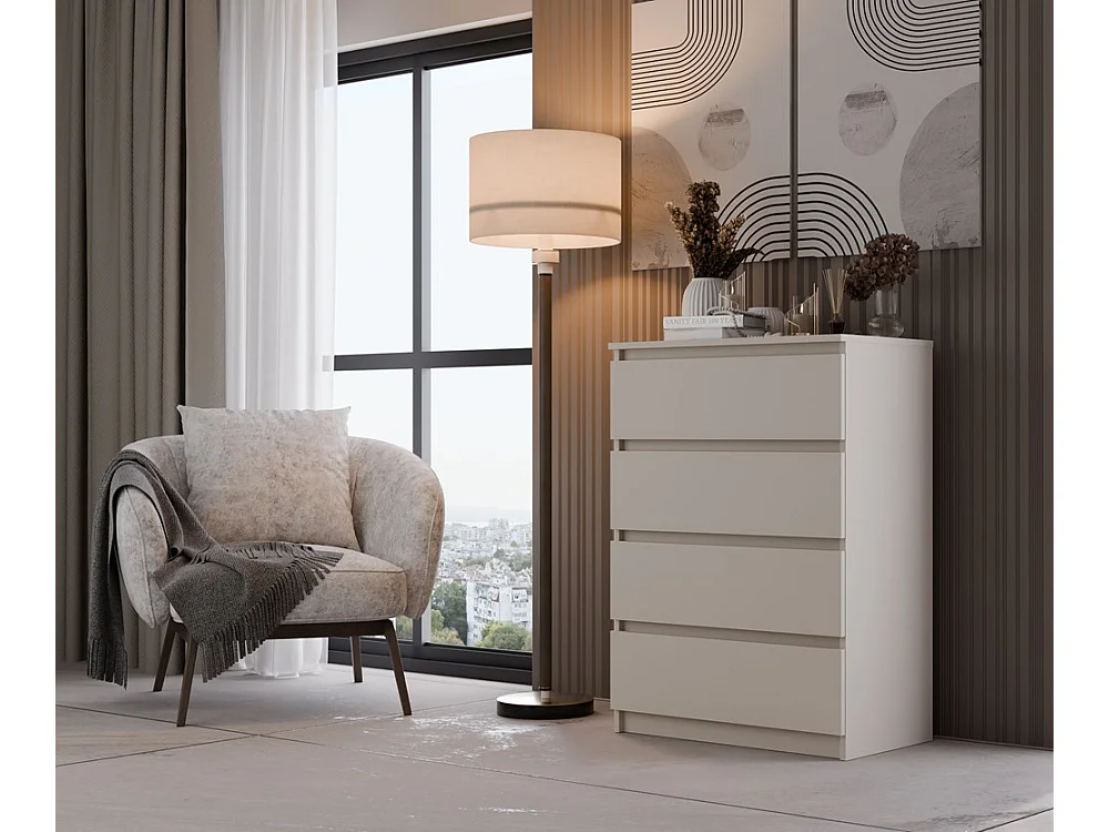 Komoda Malwa M4 | Kaszmir | 70x40x97 cm | Nowoczesna, 4 Szuflady
