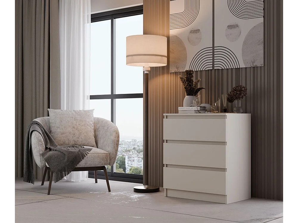 Komoda Malwa M3 | Kaszmir | 70x40x75 cm| Nowoczesna, 3 szuflady