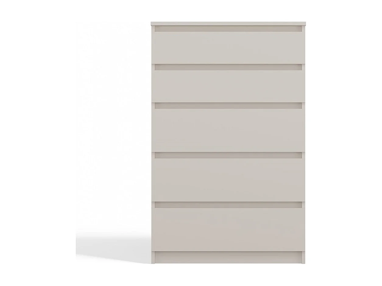 ASTER T5 | Commode contemporaine chambre/salon/bureau 40x70x109.5 beige | 5 tiroirs | Meuble de rangementent | Chiffonier