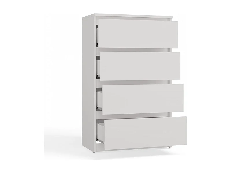 ASTER T4 - Cassettiera moderna con 4 cassetti - 97x70x40 - Mobile contenitore - Stile scandinavo - Bianco