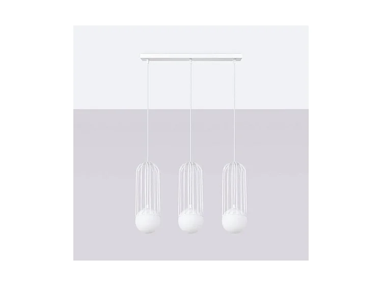 Hanglampen Brina Modern Van  - 3 Lichtbronnen - L.54 X H.115 Cm - Wit