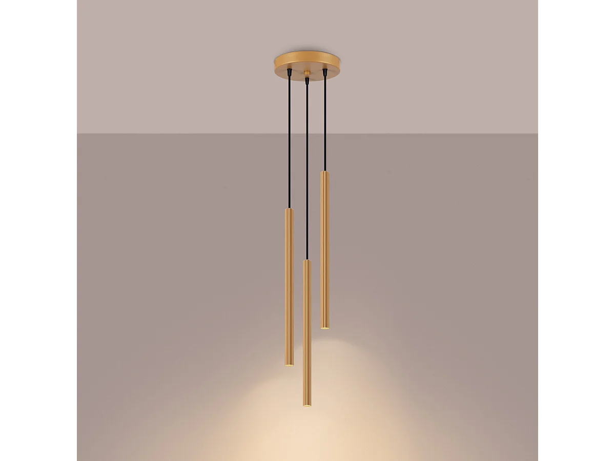 Applique Arche Moderne En Acier - 3 Sources Lumineuses - L.20 X H.120 Cm - Doré