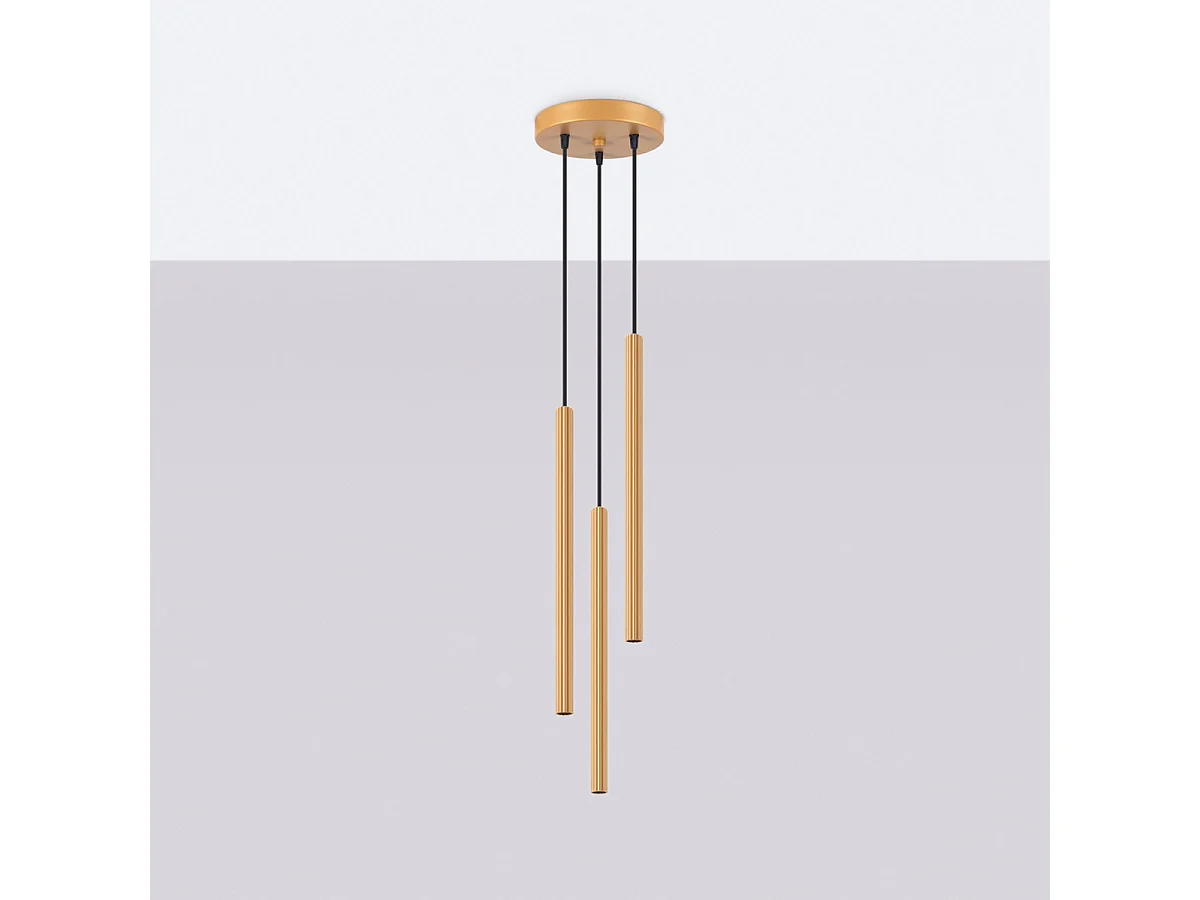 Applique Arche Moderne En Acier - 3 Sources Lumineuses - L.20 X H.120 Cm - Doré