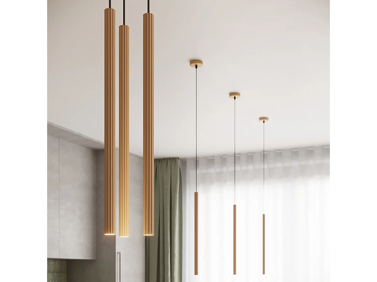 Applique Arche Moderne En Acier - 3 Sources Lumineuses - L.20 X H.120 Cm - Doré