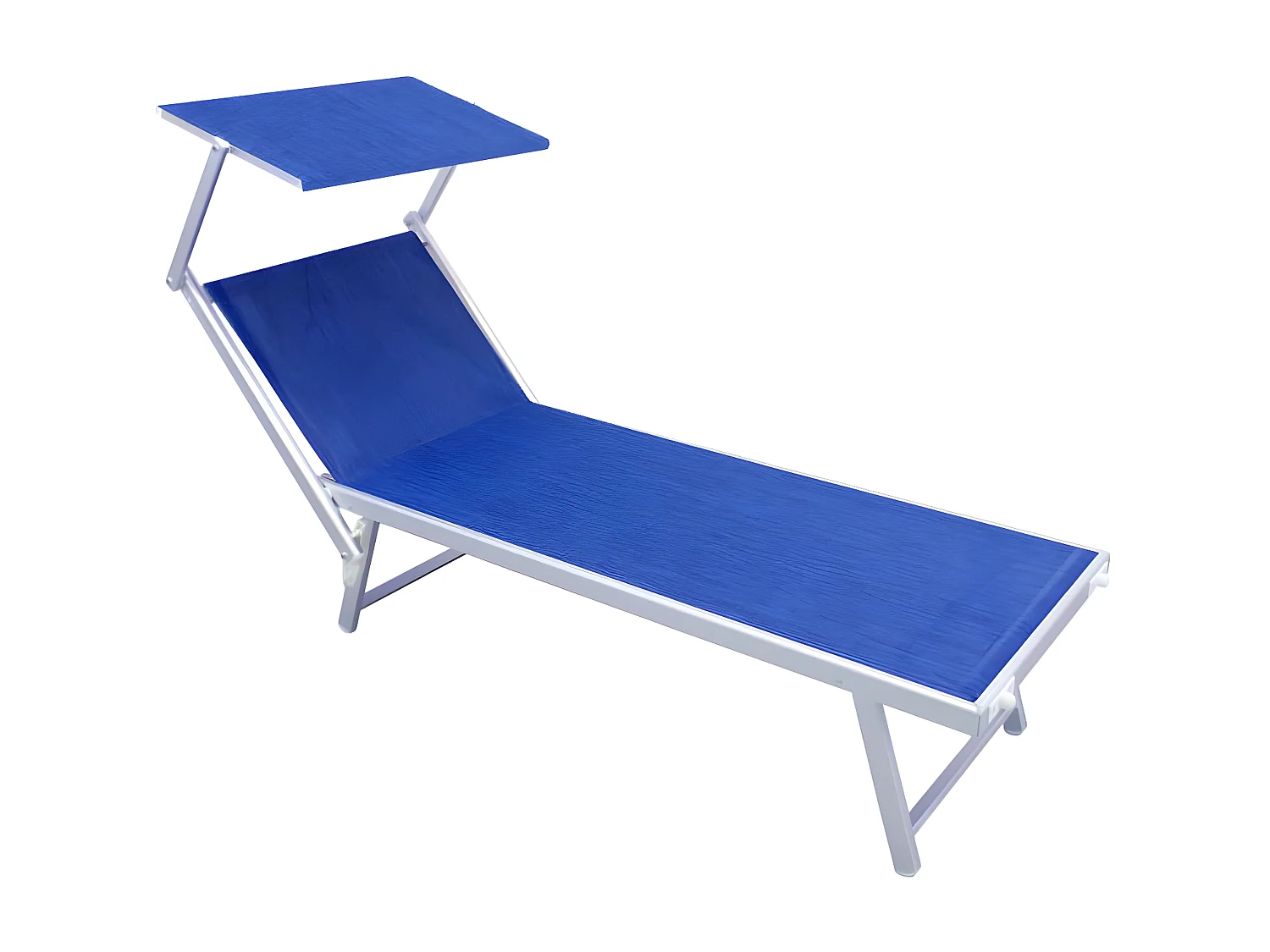 MilaniHome.it - lettino prendisole da giardino di design moderno in textilene e alluminio cm 183/189 x 61 x 38 hdi coloreBlu melange