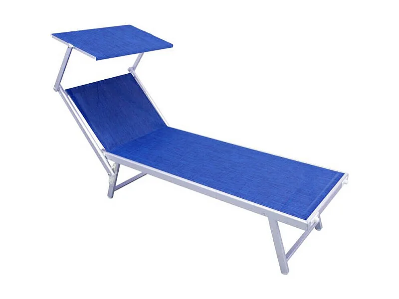 MilaniHome.it - lettino prendisole da giardino di design moderno in textilene e alluminio cm 183/189 x 61 x 38 hdi coloreBlu melange