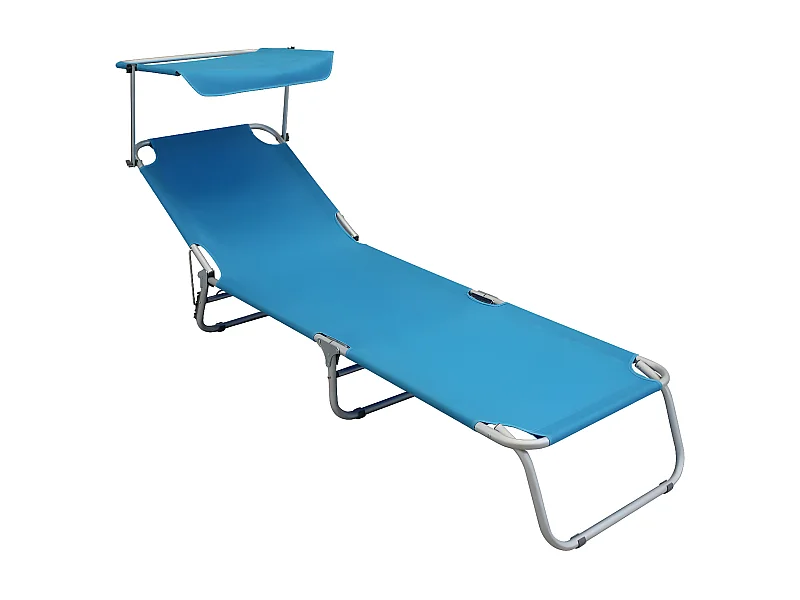 MilaniHome.it - Brandina Pieghevole Lettino Sdraio Con Tettuccio Alluminio E Textilene Colore Casuale Per Campeggio Spiaggia Mare Piscina Giardinodi coloreAzzurro