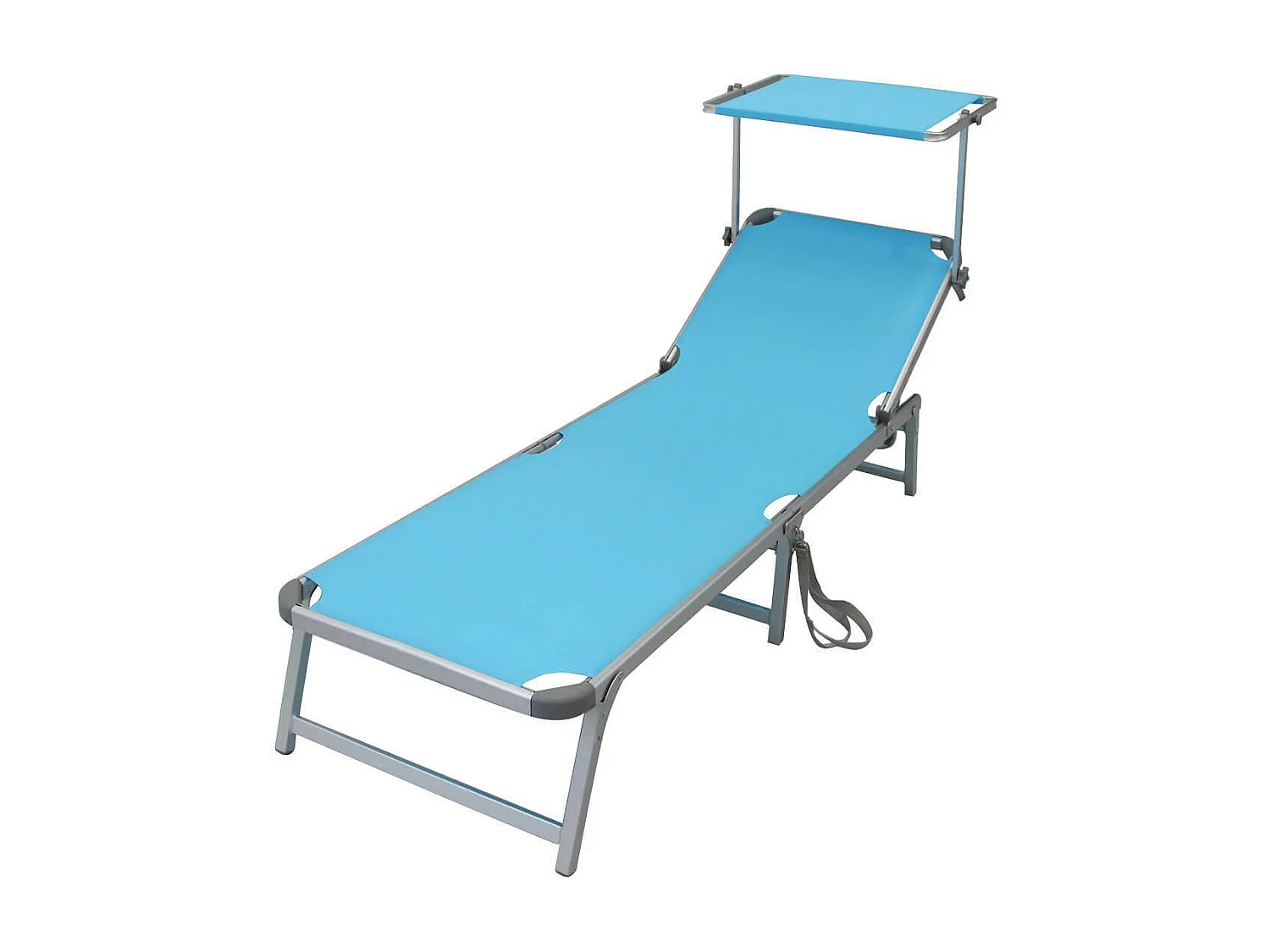 MilaniHome.it - Brandina Pieghevole Lettino Sdraio Con Tettuccio Per Campeggio Spiaggia Mare Piscina Giardinodi coloreAzzurro
