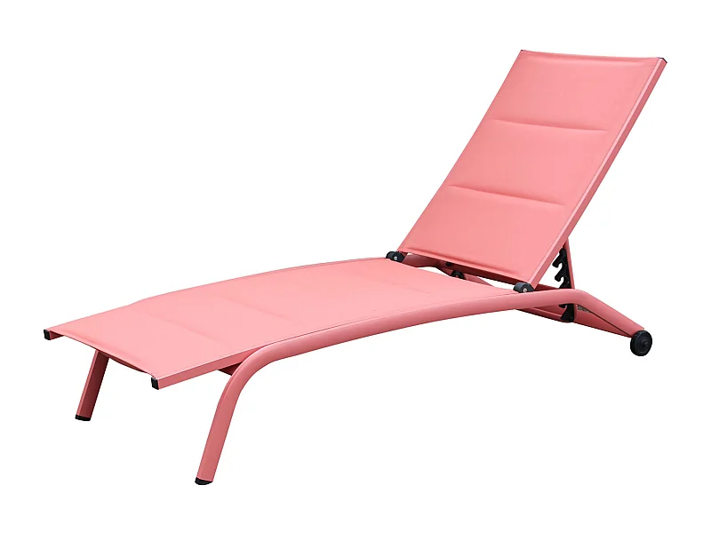 MilaniHome.it - Lettino Sdraio Impilabile In Alluminio rosso E Textilene Da Esterno Giardino, Per Ristorante Agriturismo Albergo Hoteldi coloreRosso