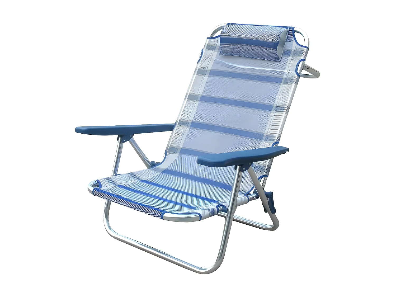 MilaniHome.it - Spiaggina Mare Sdraio Alluminio Con Braccioli Regolabile Per Campeggio Spiaggia Piscina Giardinodi coloreBlu