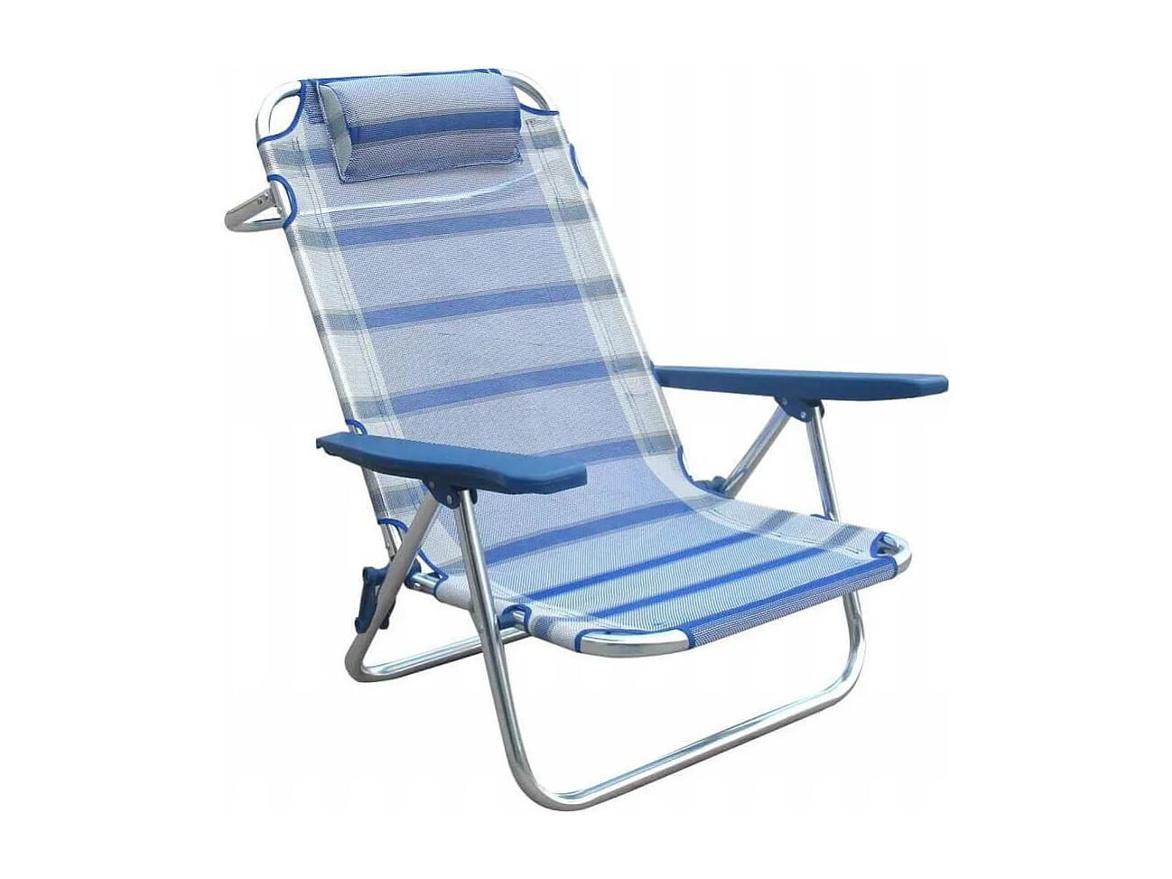 MilaniHome.it - Spiaggina Mare Sdraio Alluminio Con Braccioli Regolabile Per Campeggio Spiaggia Piscina Giardinodi coloreBlu