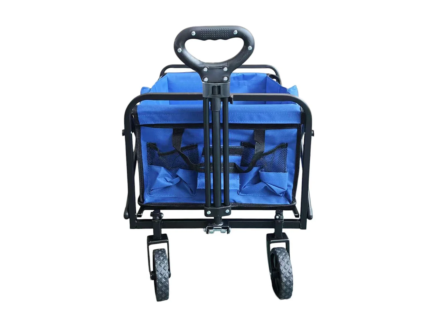 Milani Home - Carrello Pieghevole Con Ruote Da Spiaggia Per Campeggio Mare Piscina Giardino In Metallo E Oxford - Blu