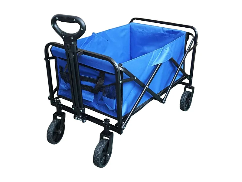 MilaniHome.it - Carrello Pieghevole Con Ruote Da Spiaggia Per Campeggio Mare Piscina Giardino In Metallo E Oxforddi coloreBlu