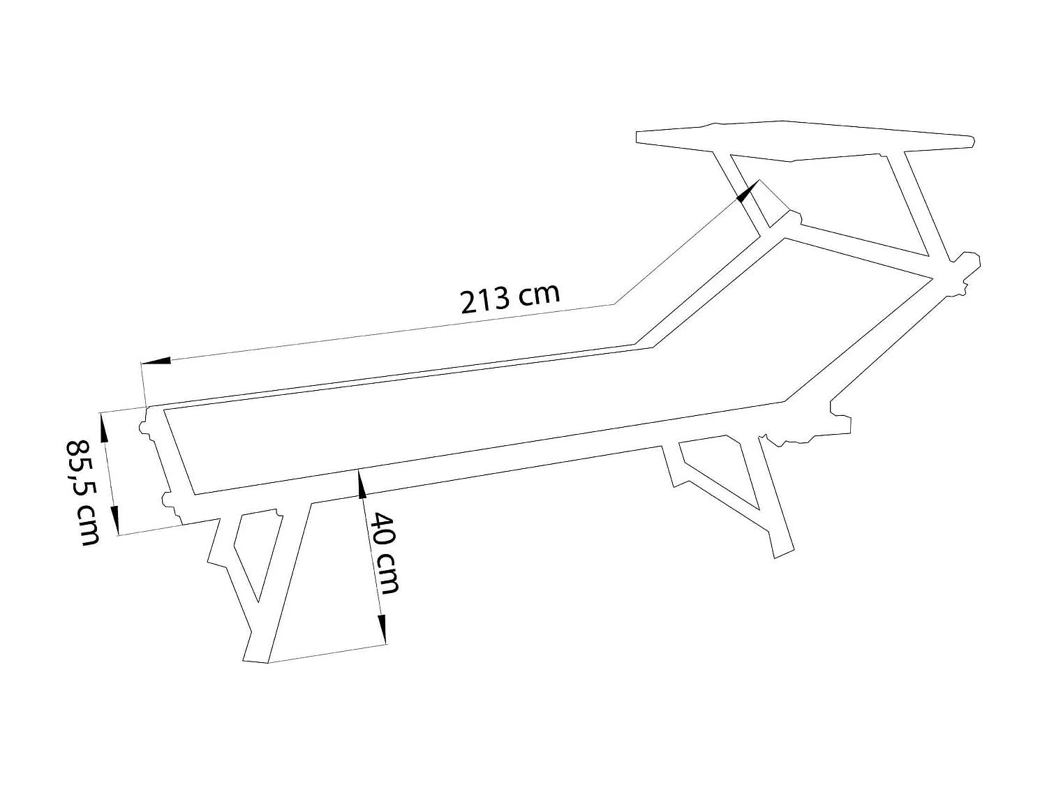 MilaniHome.it - Lettino Xl Sdraio Prendisole Gigante Impilabile In Alluminio E Textilene Da Esterno Giardino Piazza E Mezza, Cm 213x85,5x41di coloreBlu melange