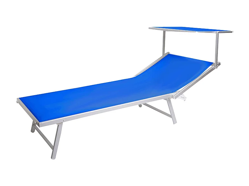 MilaniHome.it - Lettino Xl Sdraio Prendisole Gigante Impilabile In Alluminio E Textilene Da Esterno Giardino Piazza E Mezza, Cm 213x85,5x41di coloreBlu melange
