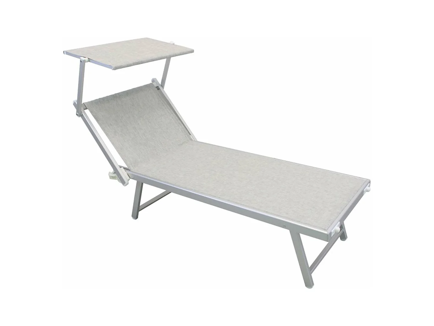 MilaniHome.it - Lettino Da Campeggio Sdraio Grigio Con Tettuccio Per Esterno Spiaggia Mare Piscina Giardinodi coloreGrigio