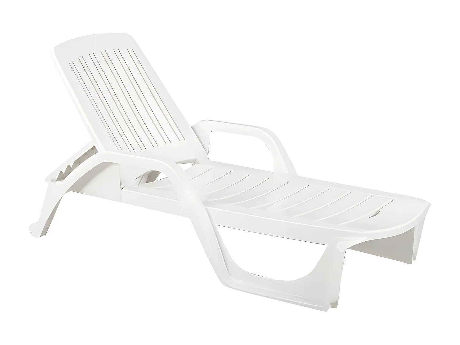 MilaniHome.it - Lettino da giardino impilabile in plastica bianco 190x71x46 hdi coloreBianco