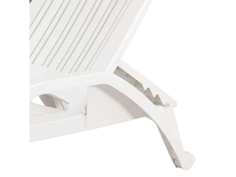 MilaniHome.it - Lettino da giardino impilabile in plastica bianco 190x71x46 hdi coloreBianco