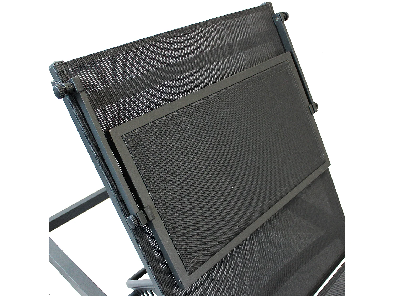 MilaniHome.it - lettino in alluminio con tettuccio di design per esterno giardino cm 78 l x 195 p x 32/54 hdi coloreAntracite