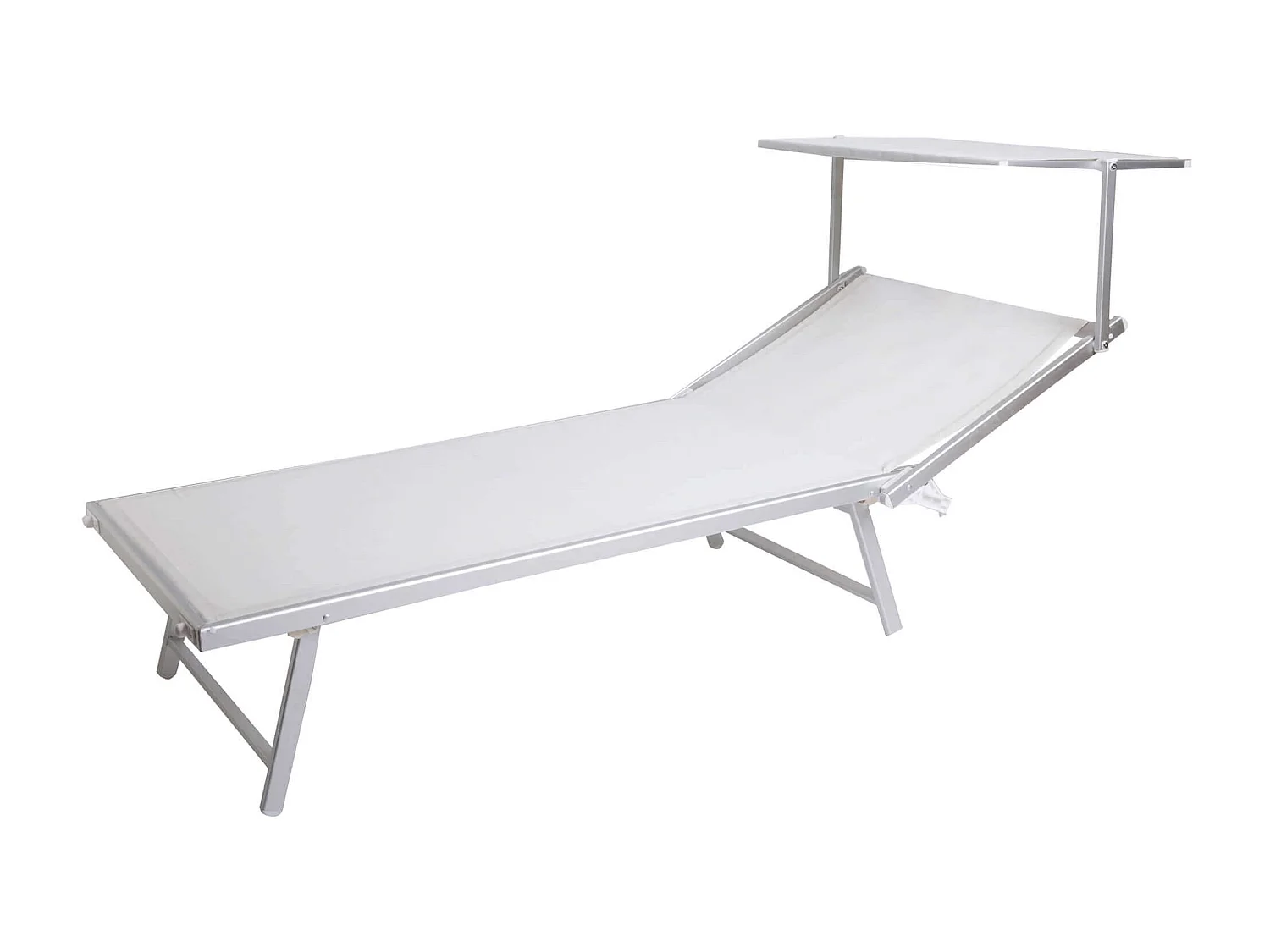 MilaniHome.it - Lettino Xl Sdraio Prendisole Gigante Impilabile In Alluminio E Textilene Da Esterno Giardino Piazza E Mezza, Cm 213x85,5x40di coloreBianco
