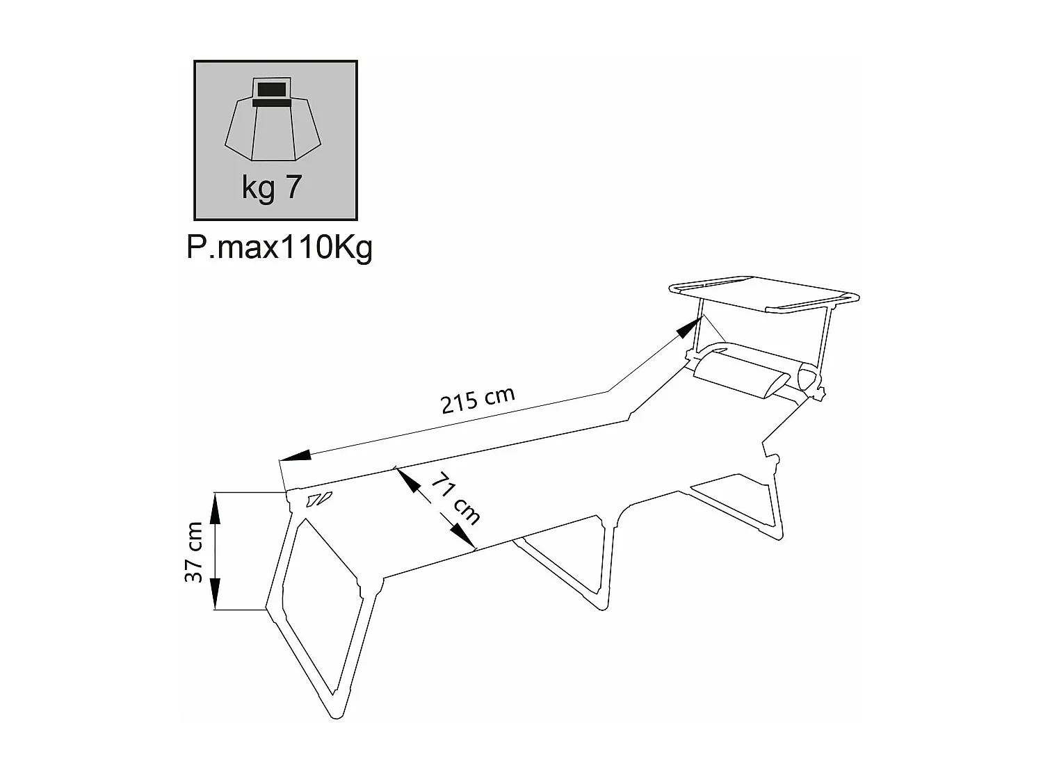 MilaniHome.it - Brandina Pieghevole Lettino Sdraio Alta In Alluminio Con Tettuccio Per Campeggio Spiaggia Mare Piscina Giardinodi coloreAzzurro