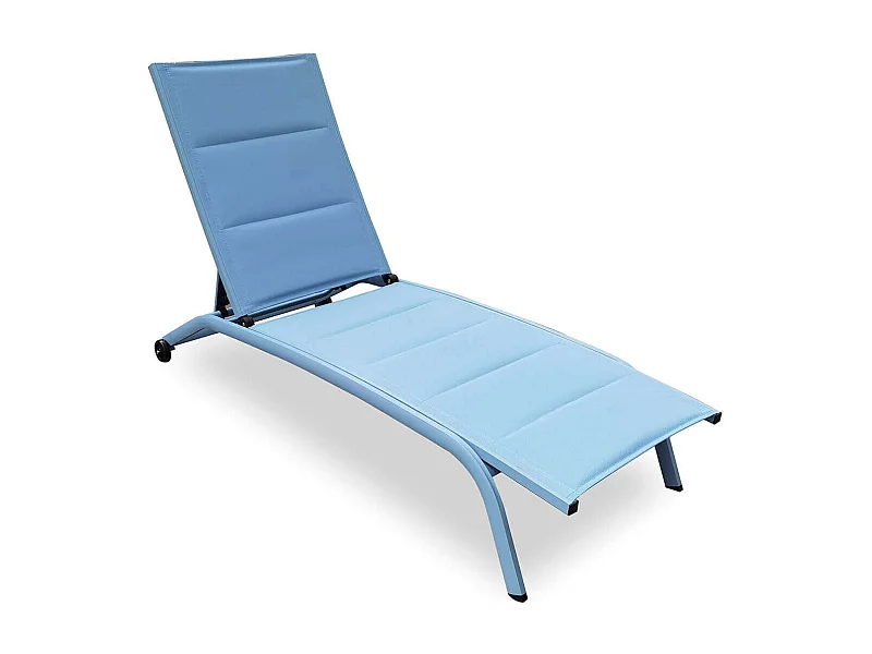 MilaniHome.it - Lettino Sdraio Impilabile In Alluminio blu E Textilene Da Esterno Giardino, Per Ristorante Agriturismo Albergo Hoteldi coloreBlu