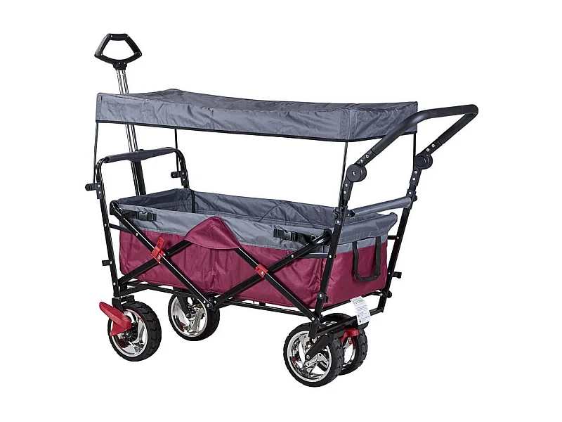 MilaniHome.it - Carrello Pieghevole Con Ruote Da Spiaggia Per Campeggio Mare Piscina Giardino In Metallo E Oxford Grigiodi coloreBlu