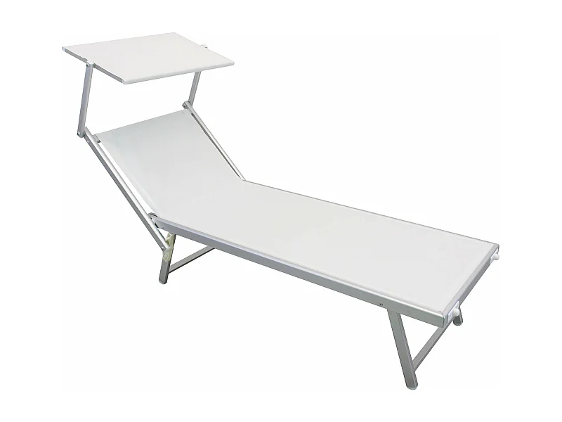 MilaniHome.it - lettino prendisole da giardino di design moderno in textilene e alluminio cm 183/189 x 61 x 38 hdi coloreBianco
