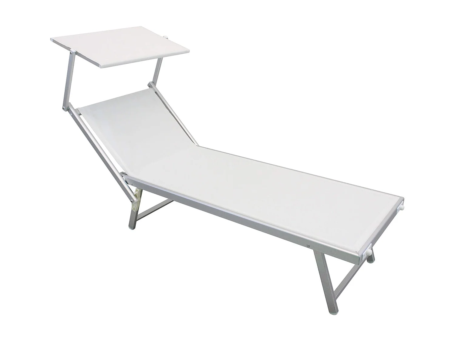 MilaniHome.it - lettino prendisole da giardino di design moderno in textilene e alluminio cm 183/189 x 61 x 38 hdi coloreBianco