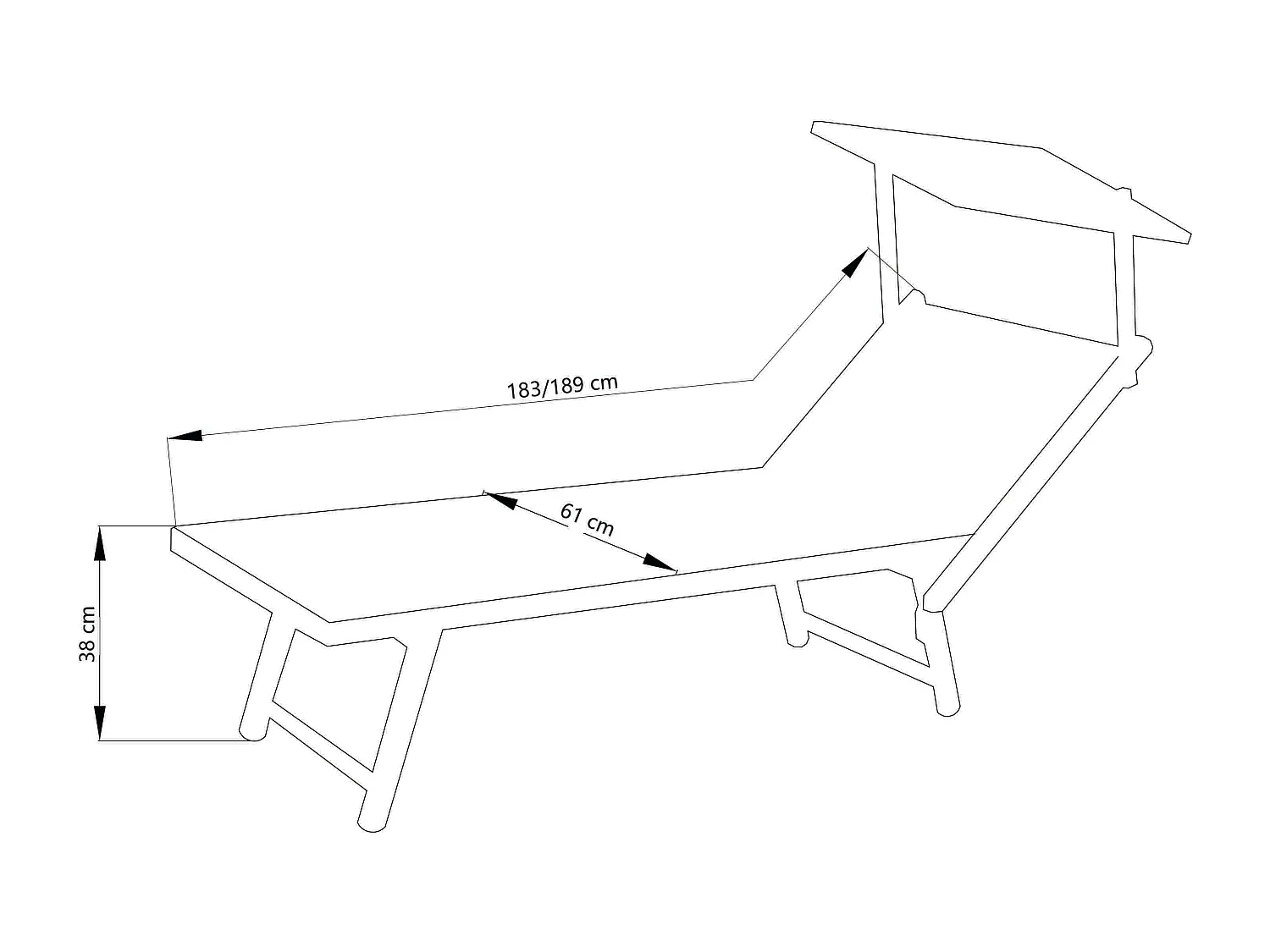 MilaniHome.it - lettino prendisole da giardino di design moderno in textilene e alluminio cm 183/189 x 61 x 38 hdi coloreBianco