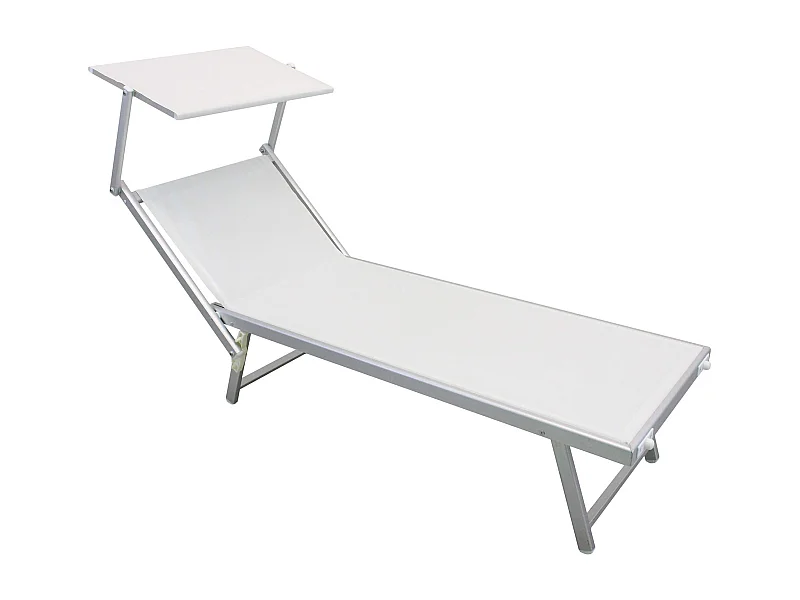 MilaniHome.it - lettino prendisole da giardino di design moderno in textilene e alluminio cm 183/189 x 61 x 38 hdi coloreBianco